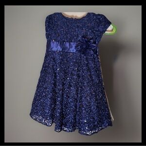 Charming Navy Lace Kids Dress